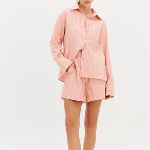 Pink and Striped Women's Shorts and top
